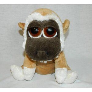 Russ Lil Peepers KIMBO Gibbon Monkey Brown White w Big Eyes 9" plush stuffed